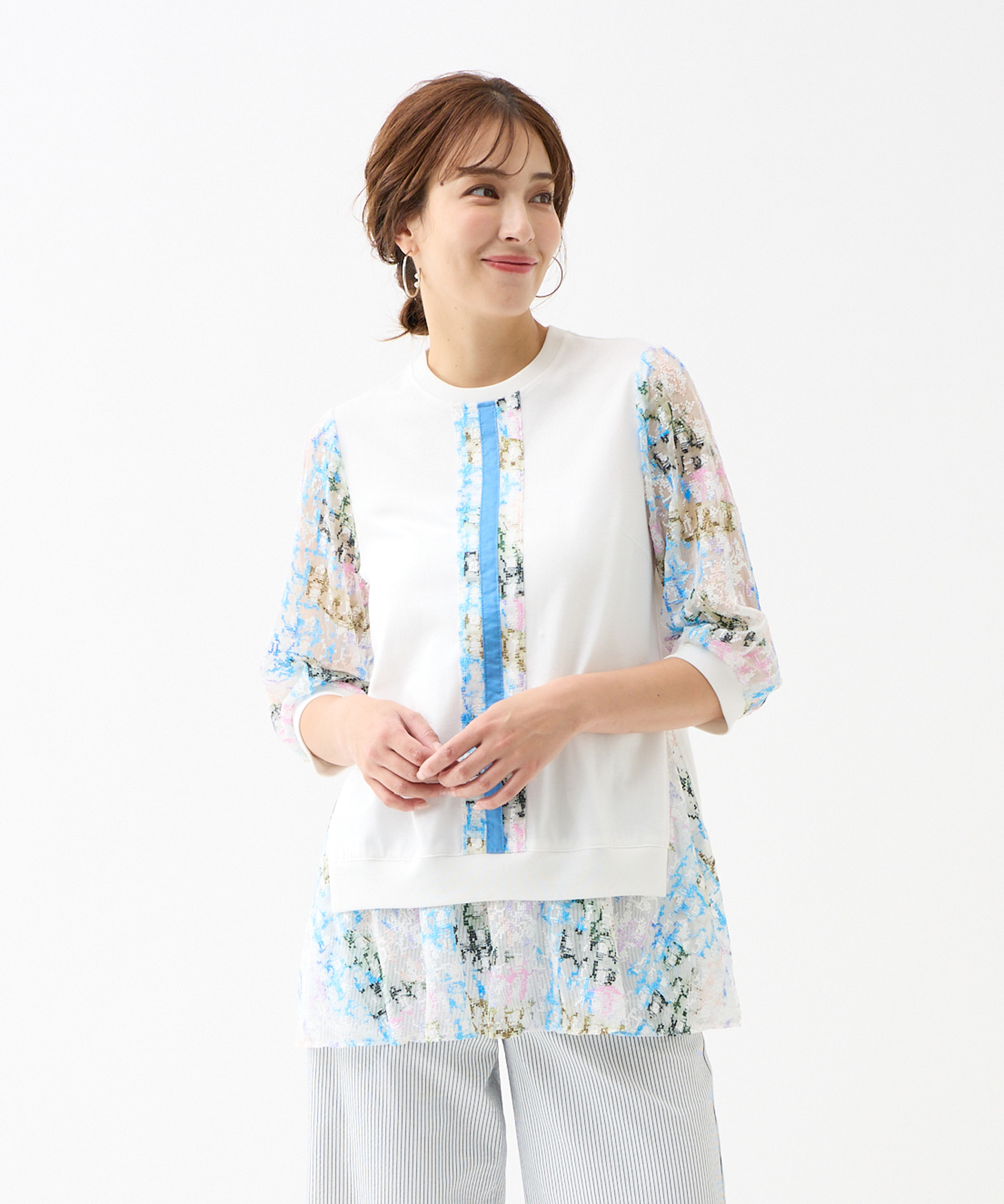 シルクコンビトップス「Lumiere」-Rossa-