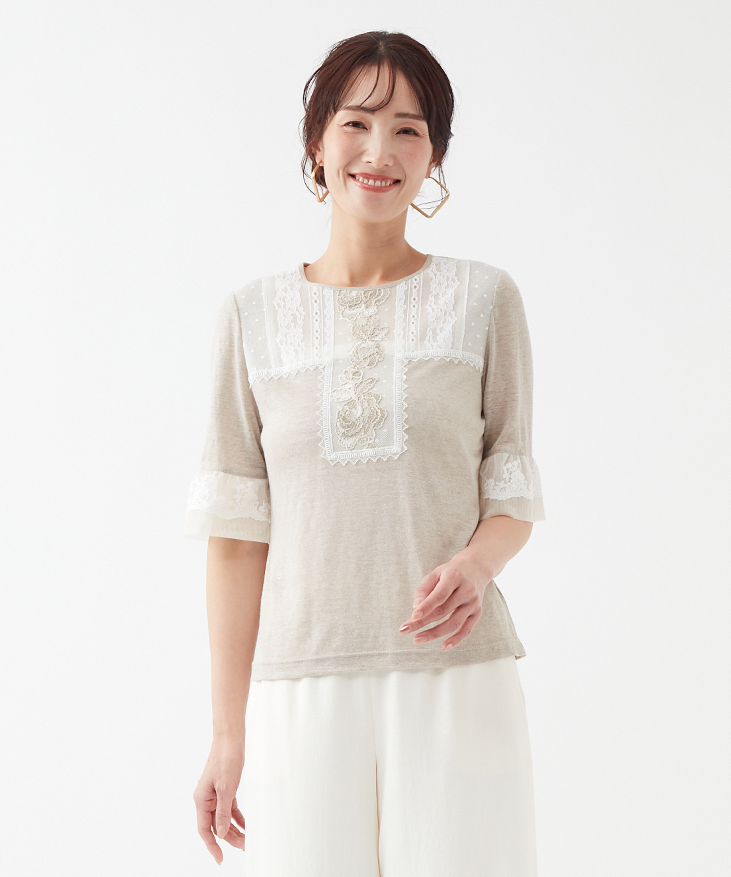 トップス「Atelier Lace Linen」-Rossa-