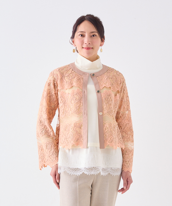 繊細なレースのカーディガンブラウス Lace Bloom